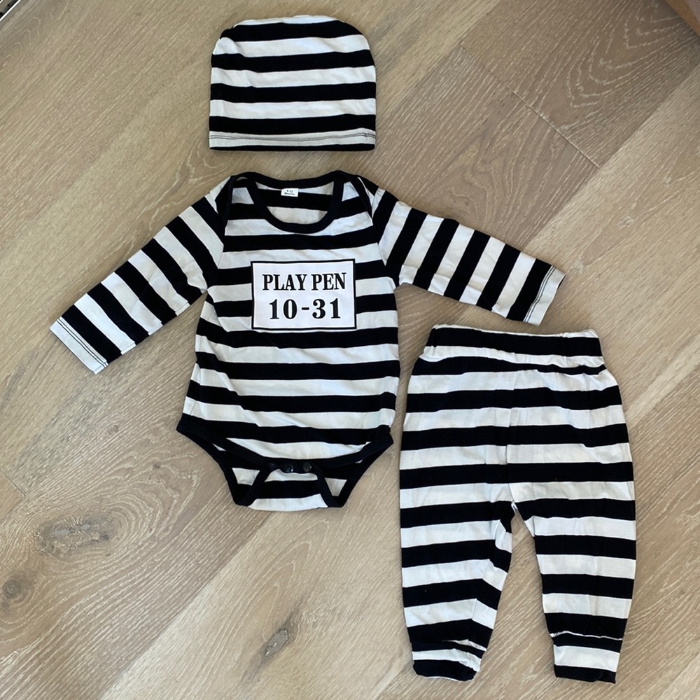 Baby Jailbird Halloween Costume. 6 - 12 months.